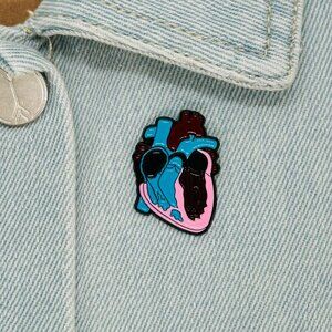 ✨Enamel Pin with heart lapel - Human organ heart lapel brooch for doctors✨